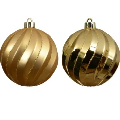 Set di 6 palline di Natale (D80 mm) Glam chic Oro