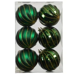 Set di 6 palline di Natale (D80 mm) Glam chic Verde abete