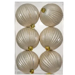 Set di 6 palline di Natale (D80 mm) Glitter Perla