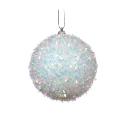 Set di 12 palline di Natale (D80 mm) glitter Bianco iridescente