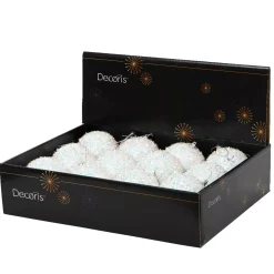 Set di 12 palline di Natale (D80 mm) glitter Bianco iridescente