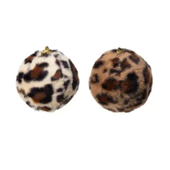 Set di 12 palline di Natale (D100 mm) Leopardo Beige e marrone