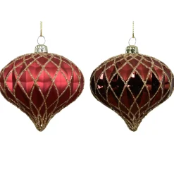 Set di 12 palline di Natale (D80 mm) Natale Prezioso Bordeaux