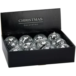 Set di 12 palline di Natale (D80 mm) Night Fever Argento