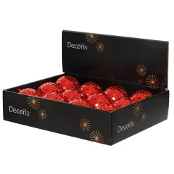 Set di 12 palline di Natale (D80 mm) Pallina a sfaccettatura Rosso