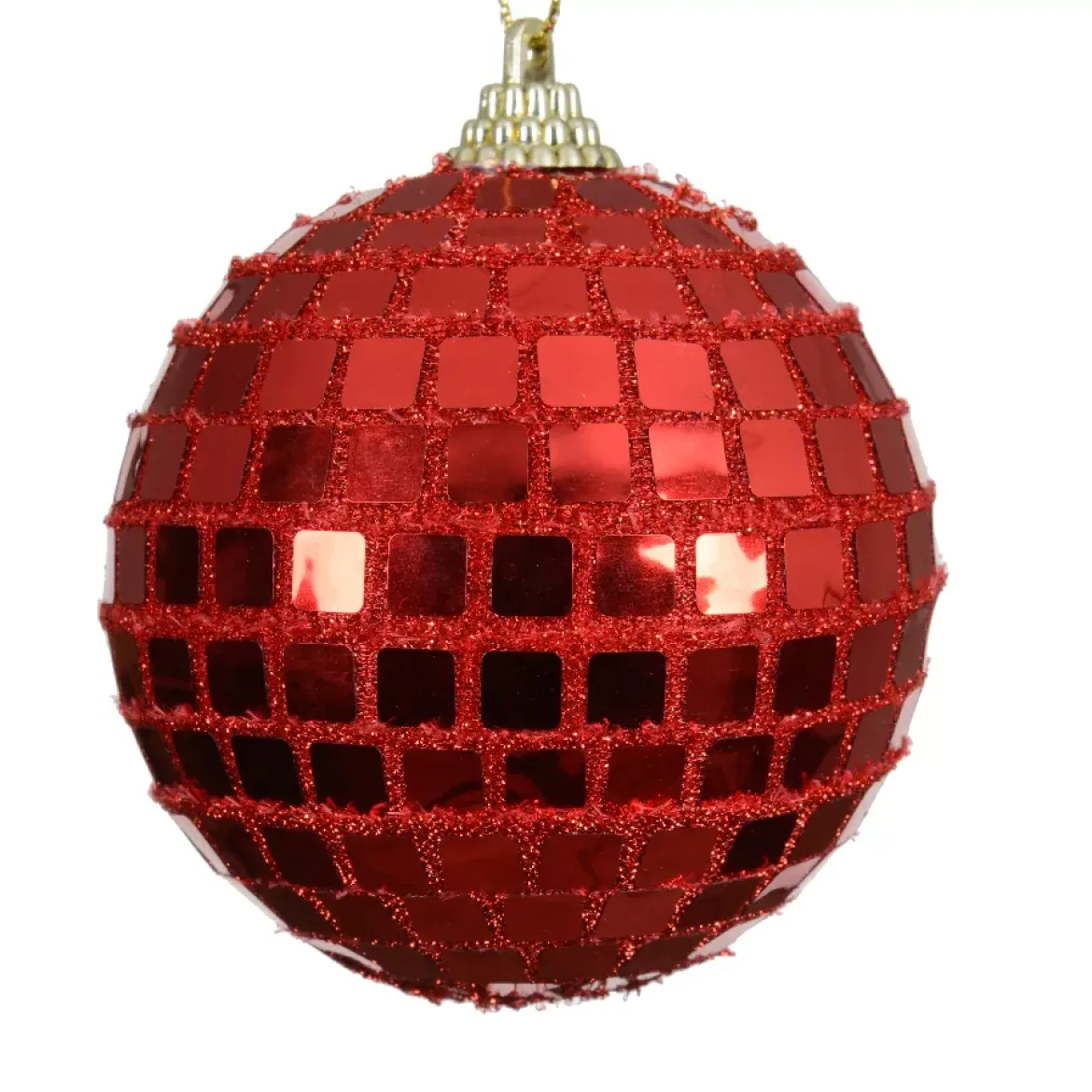 Set di 12 palline di Natale (D80 mm) Pallina a sfaccettatura Rosso