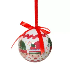 Set di 7 palline di Natale (D60 mm) Piccoli Elfi di Natale Bianco e rosso