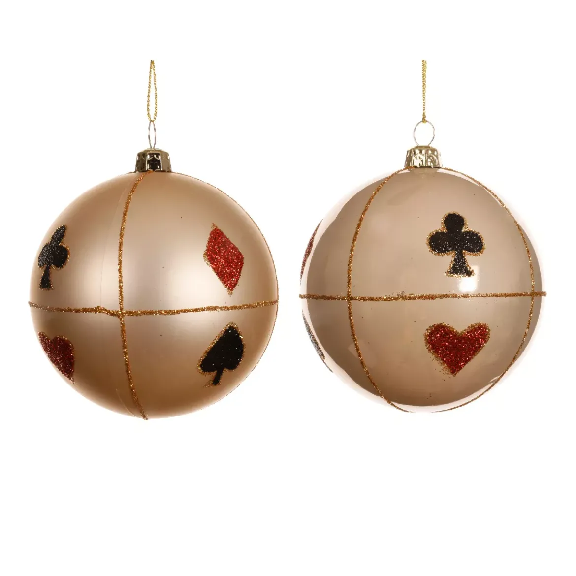 Set di 12 palline di Natale (D80 mm) Poker Perla