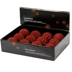 Set di 12 palline di Natale (D80 mm) Riflesso d'oro Bordeaux
