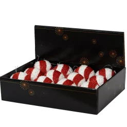 Set di 12 palline di Natale (D80 mm) Spiralis Rosso
