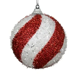 Set di 12 palline di Natale (D80 mm) Spiralis Rosso