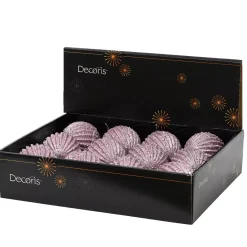 Set di 12 palline di Natale (D80 mm) Strass luccicanti Lilla