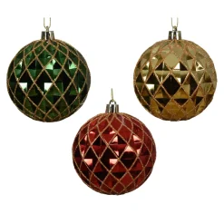 Set di 12 palline di Natale (D80 mm) Venezia di notte Multicolore con glitter oro