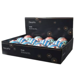 Set di 12 palline di Natale in vetro (D80 mm) Grande Tendone Multicolore