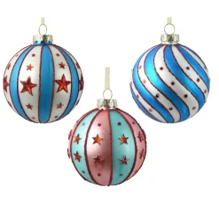 Set di 12 palline di Natale in vetro (D80 mm) Grande Tendone Multicolore