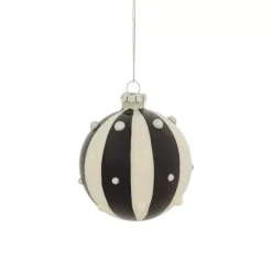 Set di 3 palline di Natale in vetro (D80 mm) Carnevale d'Inverno Nero e Bianco