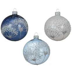 Set di 6 palline di Natale in vetro (D80 mm) Blu del Caucaso