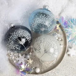 Set di 6 palline di Natale in vetro (D80 mm) Blu del Caucaso