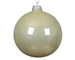 Set di 4 palline di Natale in vetro (D100 mm) Artico brillante Menta bianca