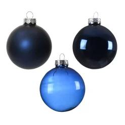Set di 21 palline di Natale in vetro assortite Cristallo Blu notte