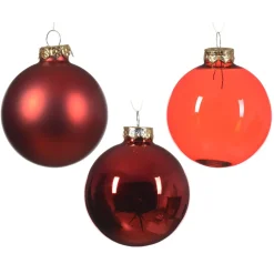 Set di 21 palline di Natale in vetro assortite Cristallo Rosso