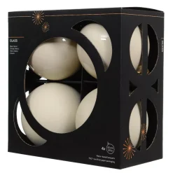 Set di 4 palline di Natale in vetro (D100 mm) Boreale Bianco lana