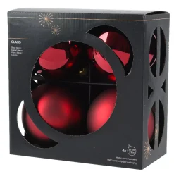 Set di 4 palline di Natale in vetro (D100 mm) Boreale Bordeaux