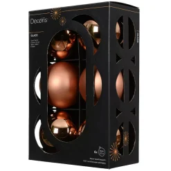Set di 6 Palline di Natale in vetro (D80 mm) Boreale Cognac