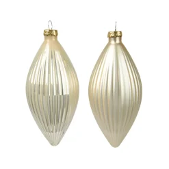 Set di 3 palline di Natale in vetro (D60 mm) Goccia Preziosa Perla
