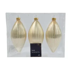 Set di 3 palline di Natale in vetro (D60 mm) Goccia Preziosa Perla
