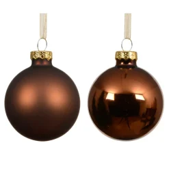 Set di 6 palline di Natale in vetro (D80 mm) Boreale Marrone caffè