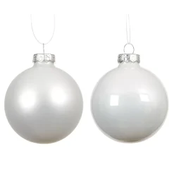 Set di 4 Palline di Natale in vetro (D100 mm) Boreale Bianco
