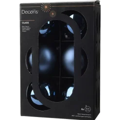Set di 6 palline di Natale in vetro (D80 mm) Boreale Blu notte