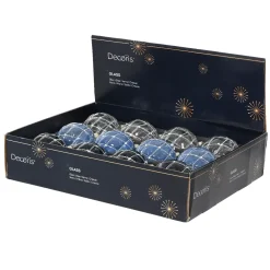 Set di 12 palline di Natale in vetro (D80 mm) Majestic Blu e trasparente