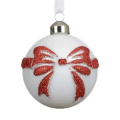 Set di 3 Palline di Natale in vetro (D80 mm) Scarlette Bianco e Rosso