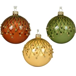Set di 6 palline di Natale in vetro (D80 mm) Vintage Reno Multicolore