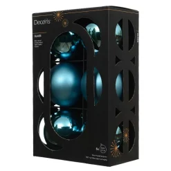 Set di 6 palline di Natale in vetro (D80 mm) Boreale Blu frizzante