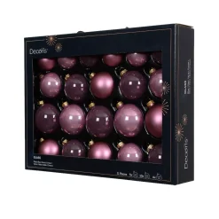 Set di 21 palline di Natale in vetro (D60 a 75 mm) Assortite Cristallo Rosa
