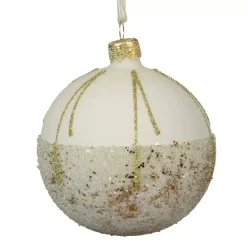 Set di 6 palline di Natale in vetro (D80 mm) Ballotine Bianco Lana