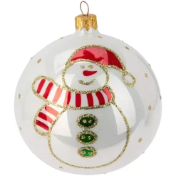 Set di 6 palline di Natale in vetro (D100 mm) Tenerezze Bianco perlato