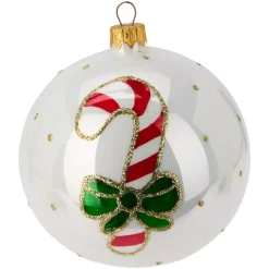 Set di 6 palline di Natale in vetro (D100 mm) Tenerezze Bianco perlato