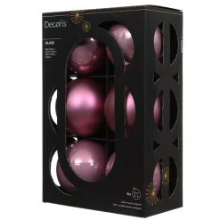 Set di 6 palline di Natale in vetro (D80 mm) Boreale Rosa antico