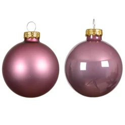 Set di 6 palline di Natale in vetro (D80 mm) Boreale Rosa antico
