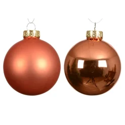 Set di 6 palline di Natale in vetro (D80 mm) Boreale Arancione