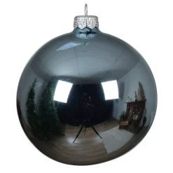 Set di 4 palline di Natale in vetro (D100 mm) Artico brillante Blu ghiacciato