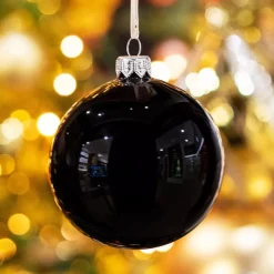 Set di 4 palline di Natale in vetro (D100 mm) Artico brillante Nero