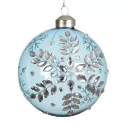 Set di 2 palline di Natale in vetro (D100 mm) Ghiaccio di diamante Azzurro