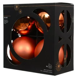 Set di 4 palline di Natale in vetro (D100 mm) Boreale Arancione