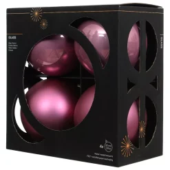 Set di 4 palline di Natale in vetro (D100 mm) Boreale Rosa antico
