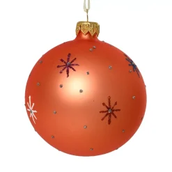 Set di 6 palline di Natale in vetro (D80 mm) Stelle del mondo Arancione